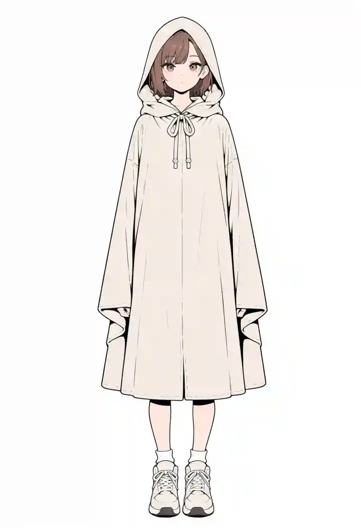 フード付きマント（hooded cloak）