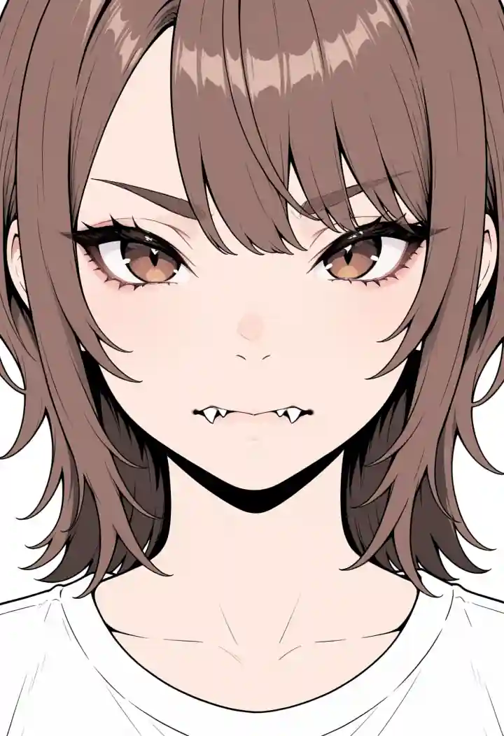 牙を見せる（fangs out）