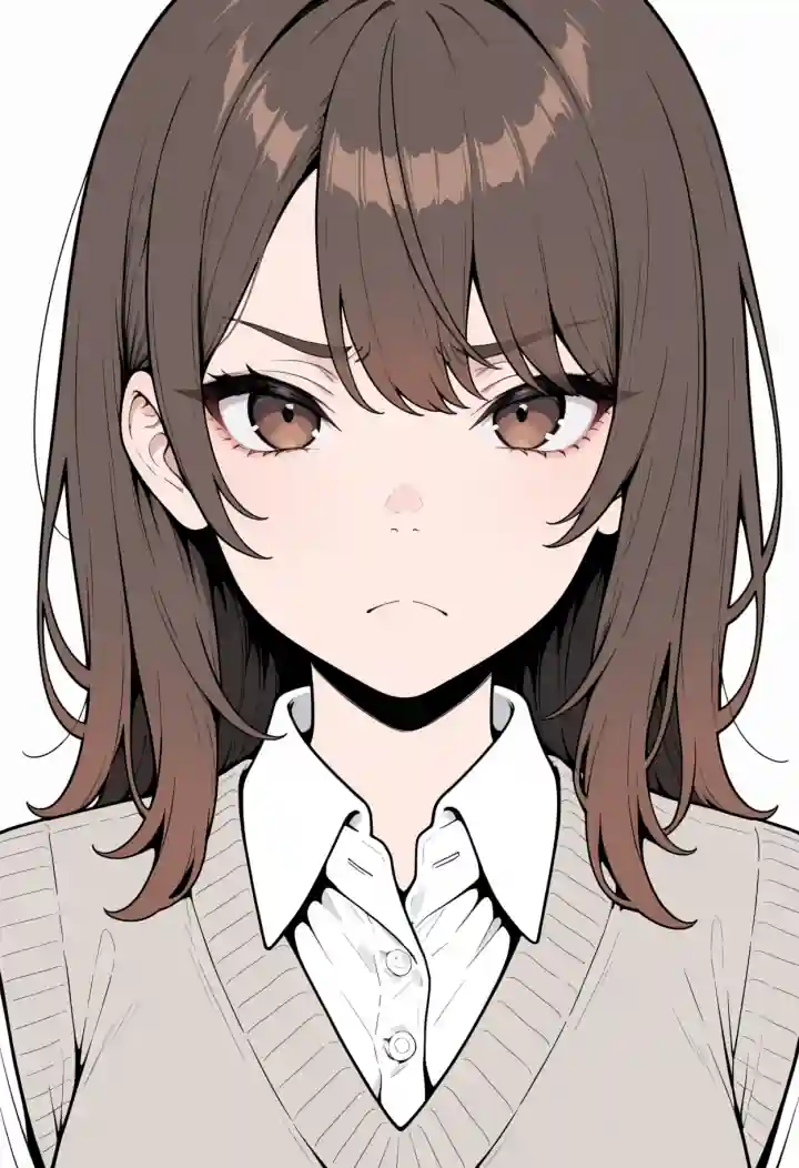 しかめっ面（frown）