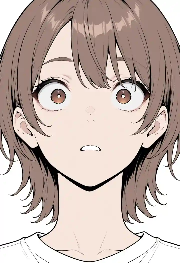 見開いた目（wide-eyed）