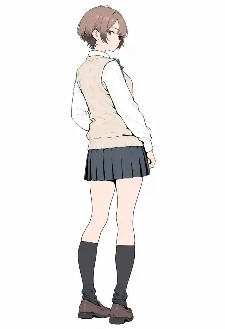 背中を向ける（back to camera）