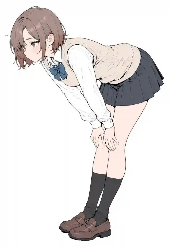 かがむ（bent over）