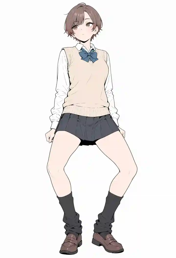 がに股（bowlegged pose）