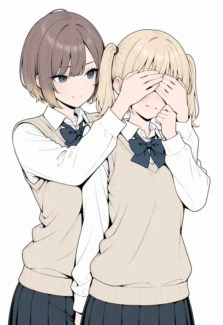 だーれだ(目隠し)(covering another's eyes)