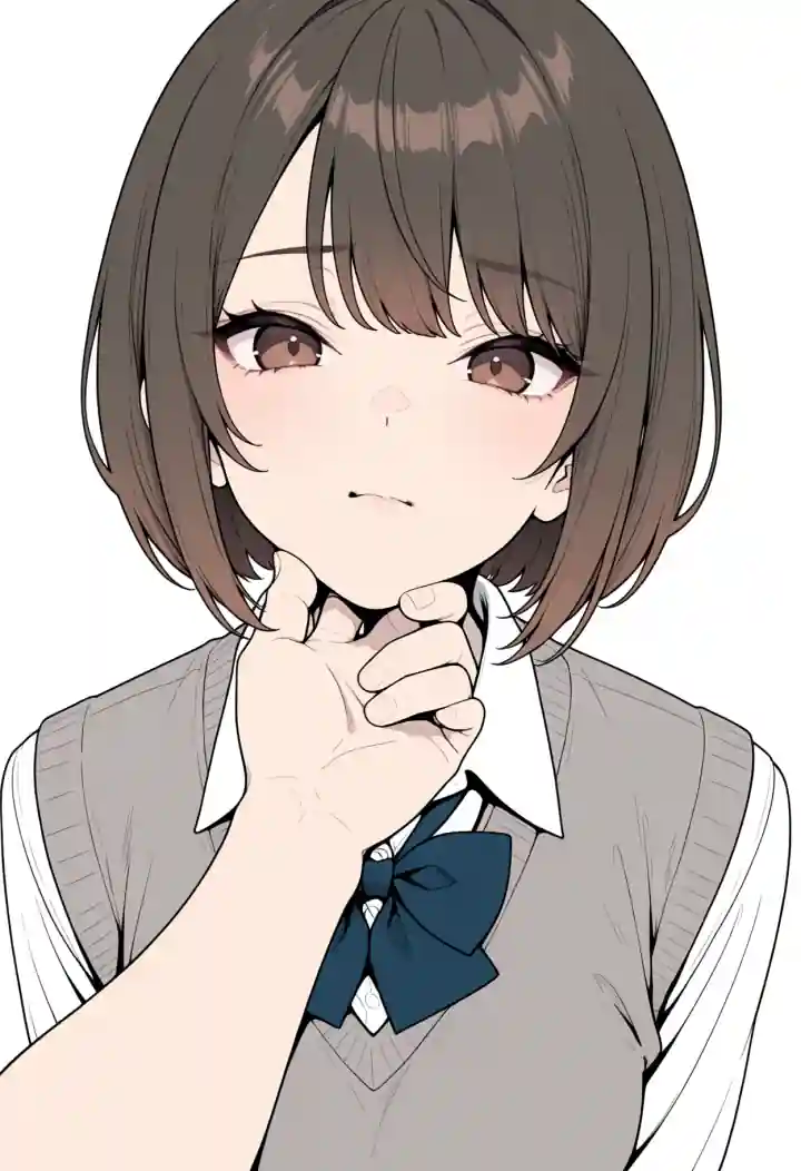 顎クイ(grabbing another's chin)