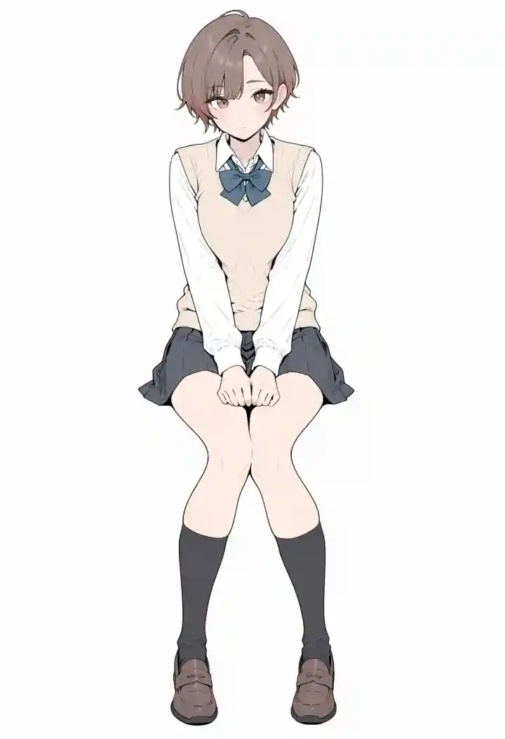 内股座り（knees together feet apart）