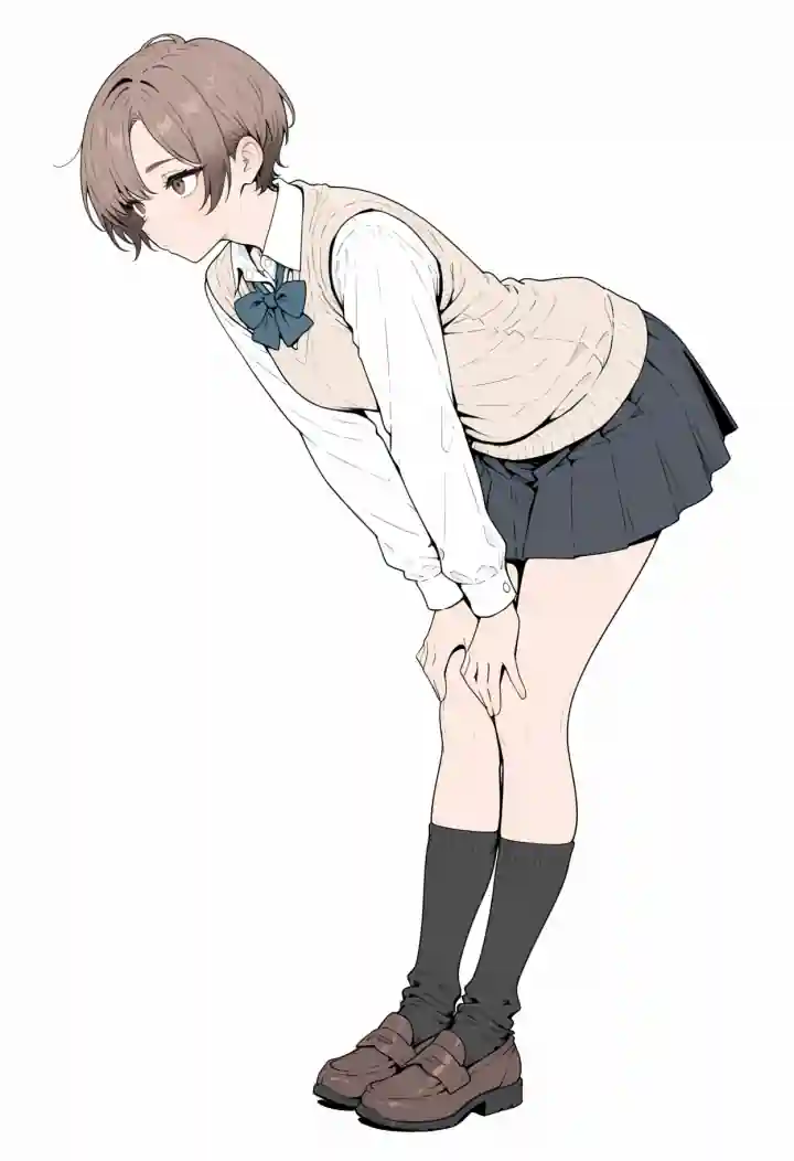 前かがみ（leaning forward）