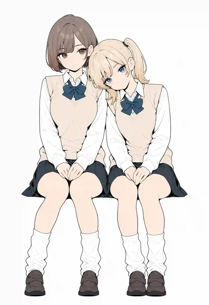 寄りかかる(leaning on person)